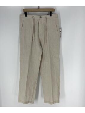 Tasso Elba Island Linen Pants Size 32x30 Mens Natural Tan Resort Beach Coastal